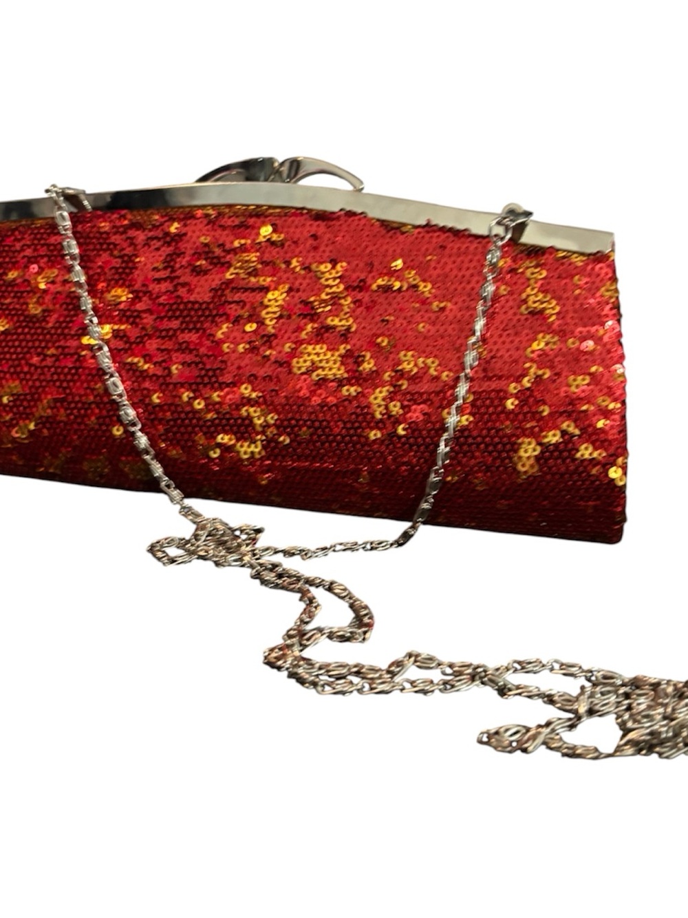 J Francis Red Sequin Evening Clutch.   Item# 149 - Picture 4 of 5